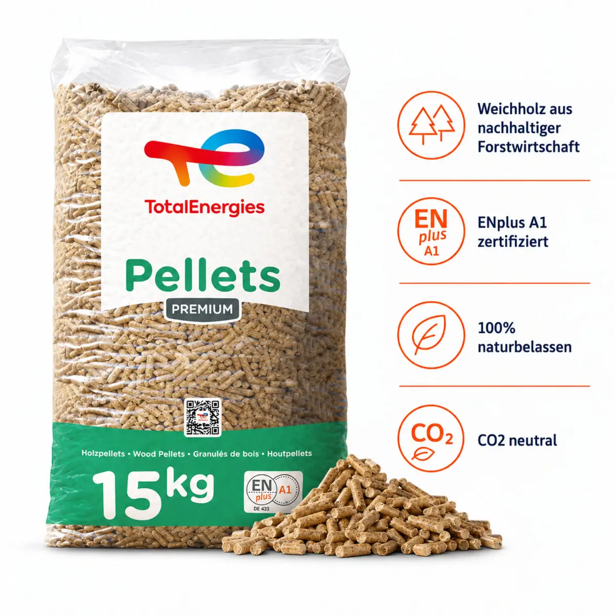 TotalEnergies Holzpellets ENplus A1 15 kg x 65 Sack – Bild 3