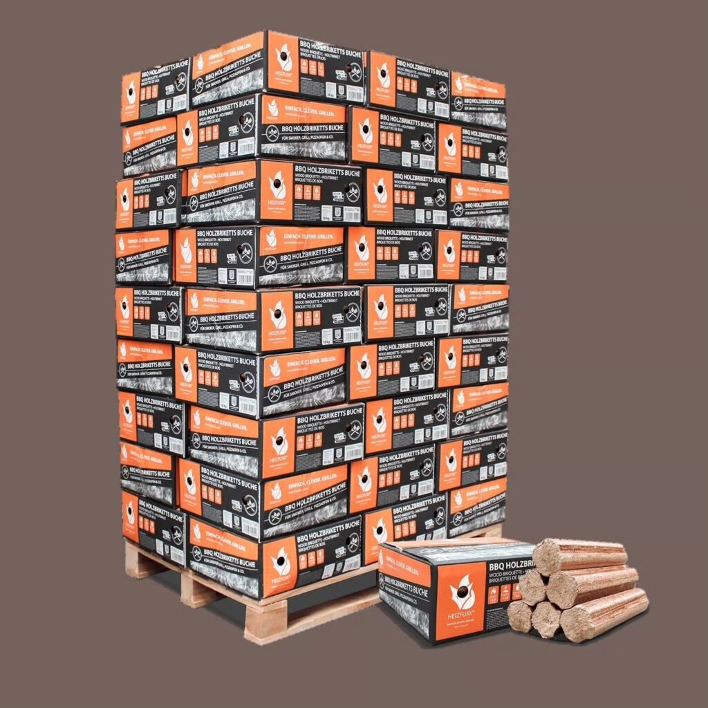 Hartholz-Rundbriketts, Format M, 81 x 12 kg (Palette 972 kg)
