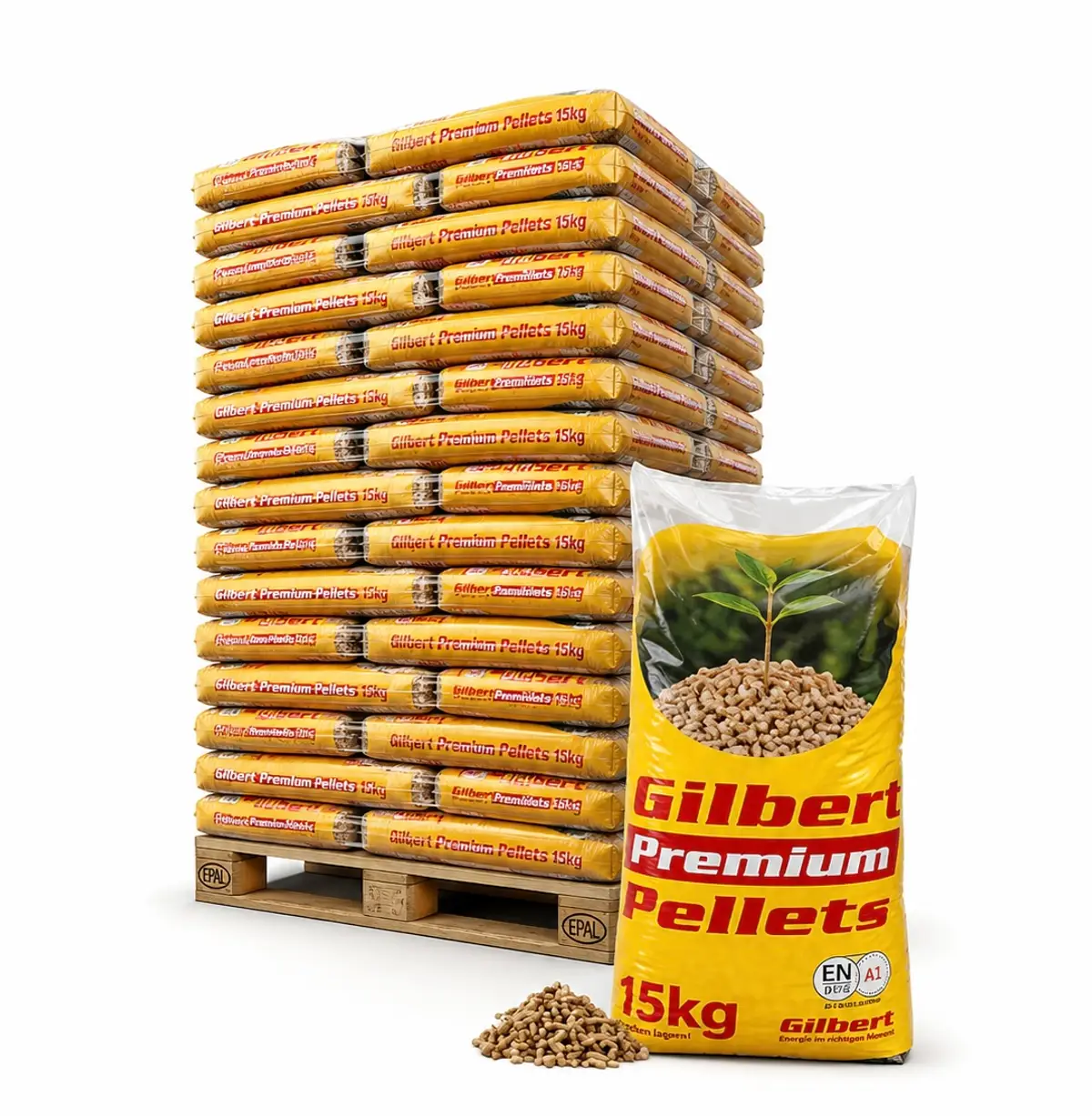 Gilbert Premium Holzpellets 15 kg x 65 Sack