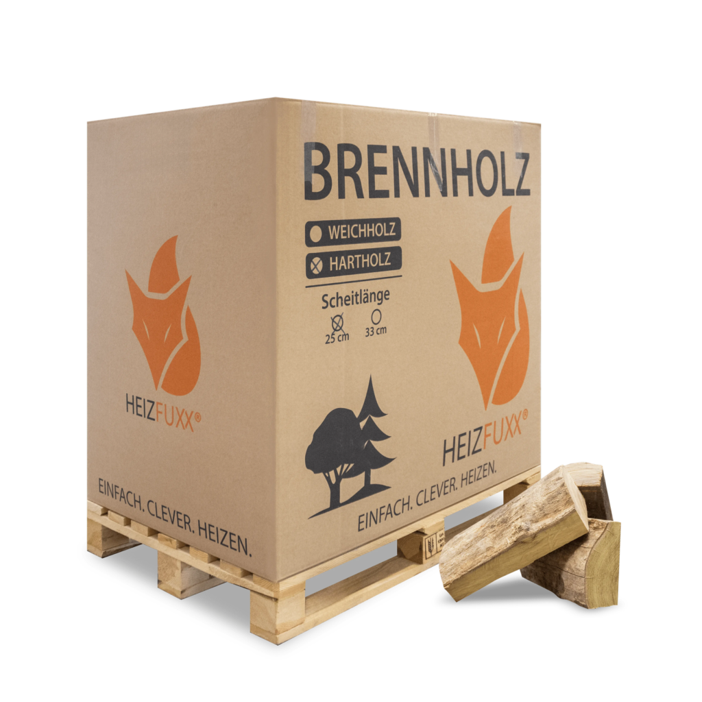 Brennholz Birke 25 cm, Palette 500 kg (1 Raummeter)