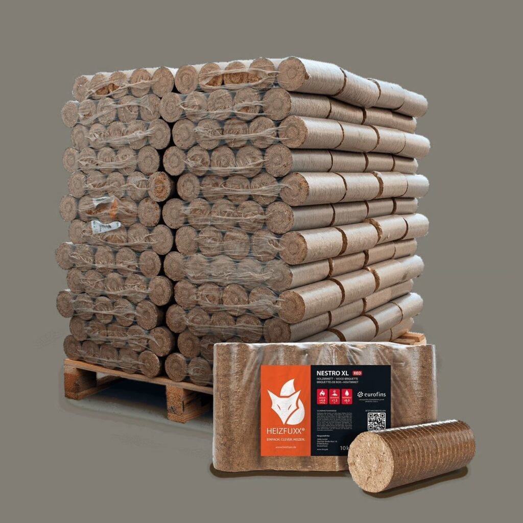 Hartholzbriketts, quaderförmig, 96 x 10 kg (Palette 960 kg)