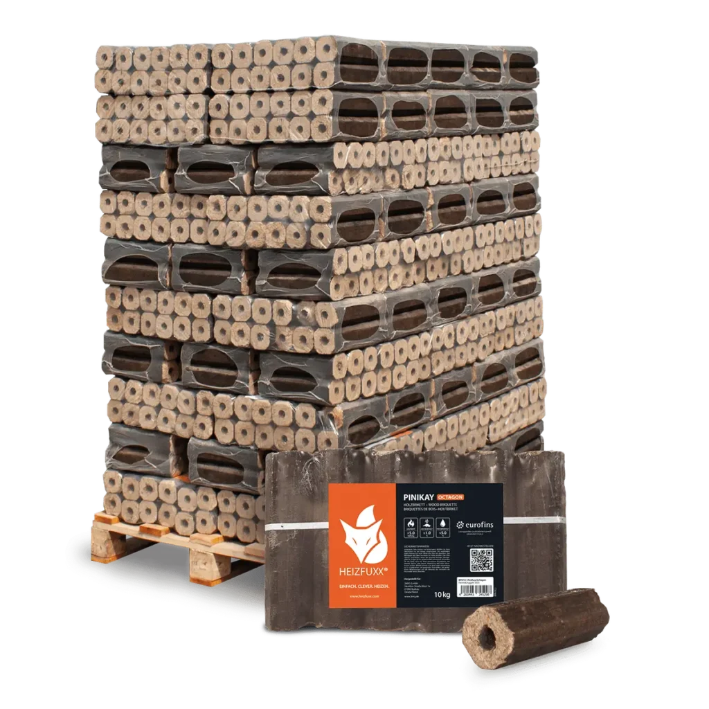 Heizfuxx Holzbriketts Pinikay Hartholz 10 kg x 96 Gebinde
