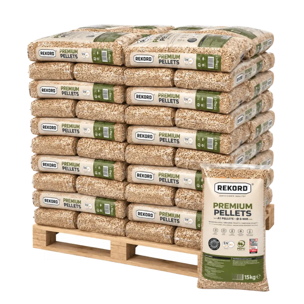 Rekord Holzpellets Weichholz 6 mm ENplus A1 990 kg Palette